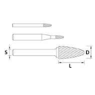 Billede af IBEX HM-fræsestift RBF projektilform (Dia.) 10x20mm